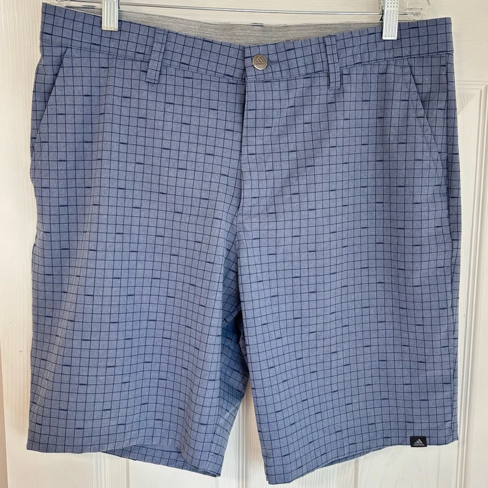 Adidas 365 Ultimate Golf Shorts, windowpane plaid, size 36. 9